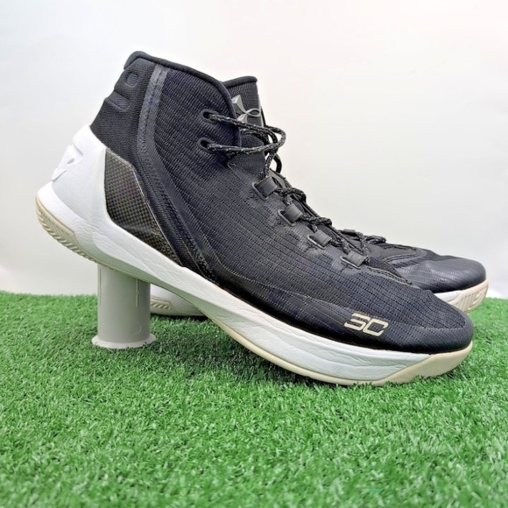 Under Armour Curry 3 Cyber Monday Shoes Mens Size 13 Medium Black White Sneakers - Picture 1 of 12